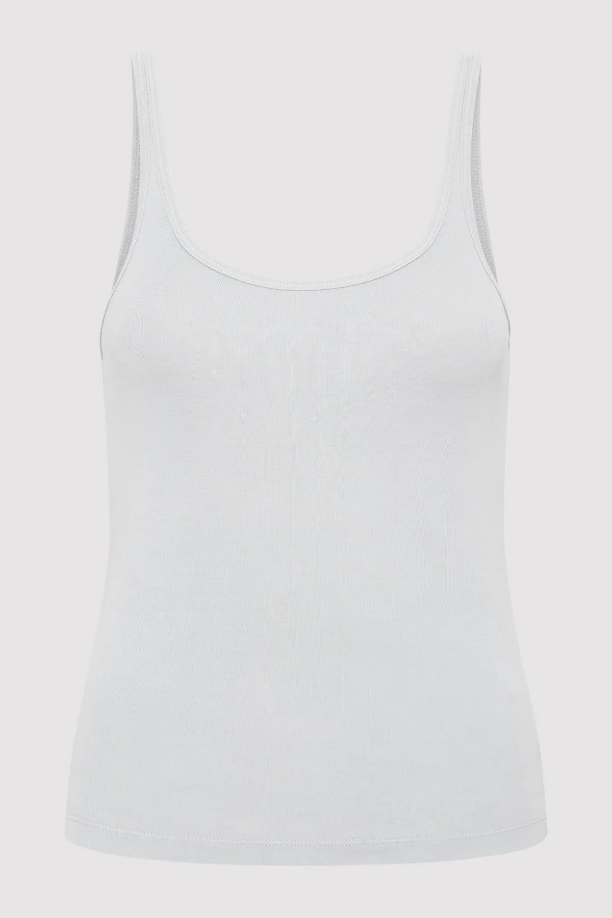 Organic Cotton Slim Scoop Tank - Silver sold by St. Agni product image thumbnail 4