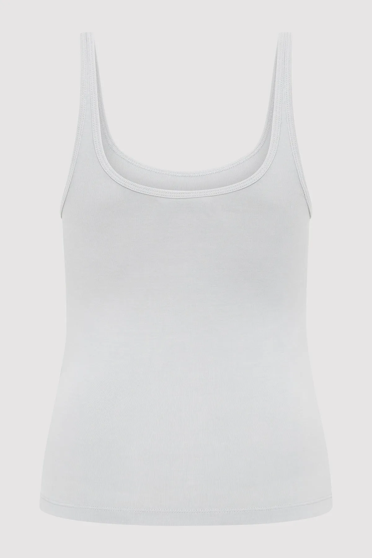 Organic Cotton Slim Scoop Tank - Silver sold by St. Agni product image thumbnail 5