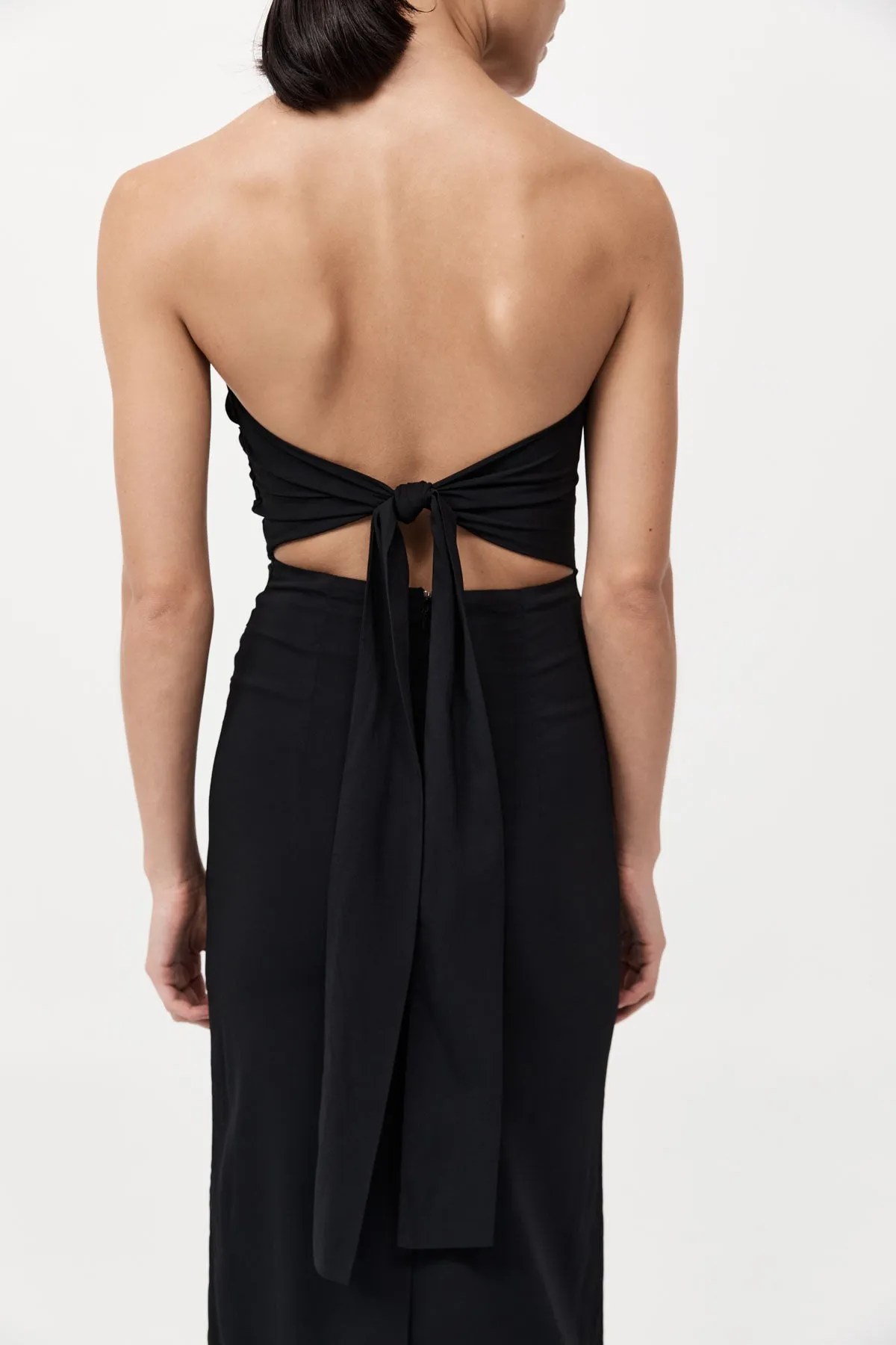 Strapless Tie Back Dress - Black sold by St. Agni product image thumbnail 4