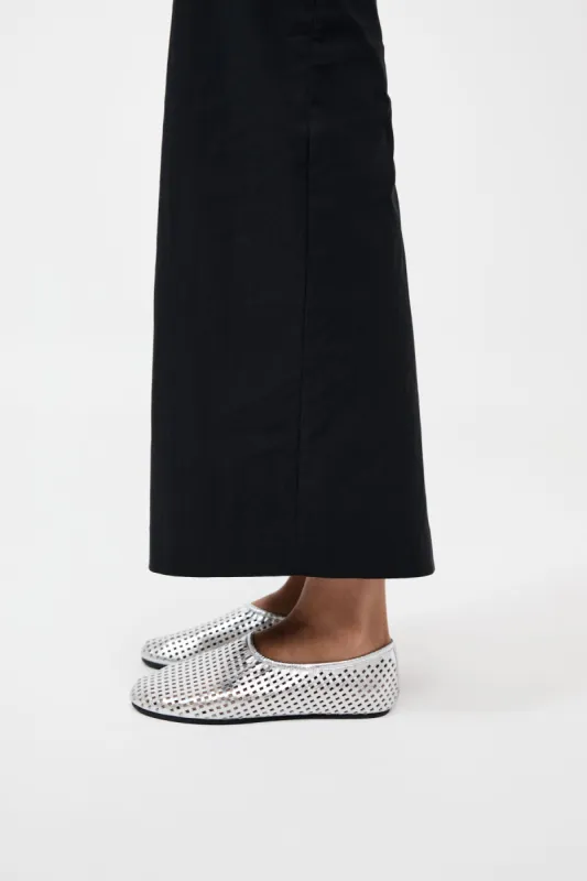 Perforated Ballet Flat - Silver sold by St. Agni