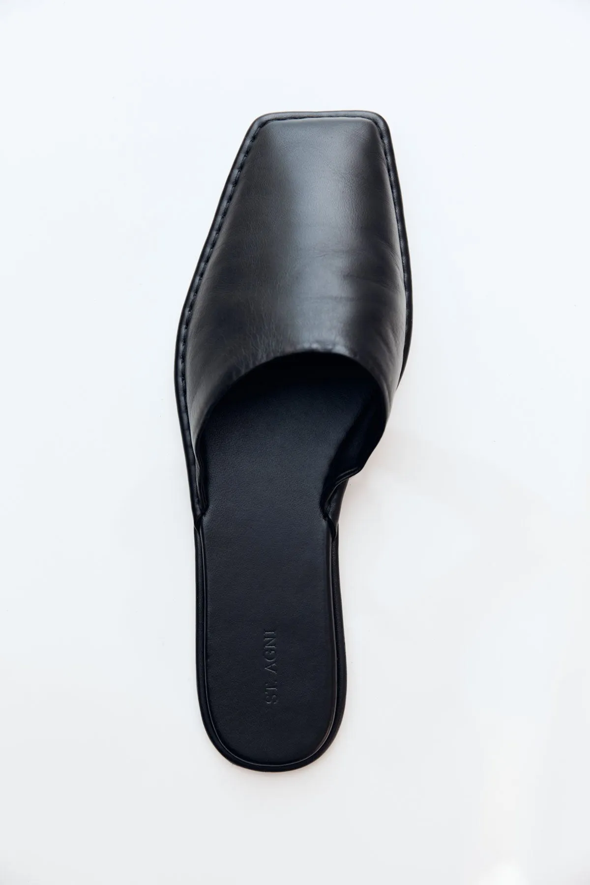 Soft Square Toe Flat - Black sold by St. Agni