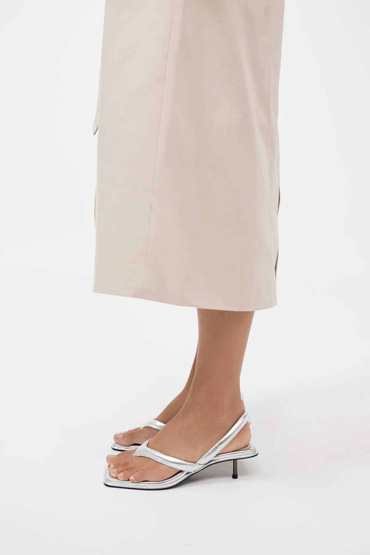 Sling Back Thong Heel - Silver sold by St. Agni