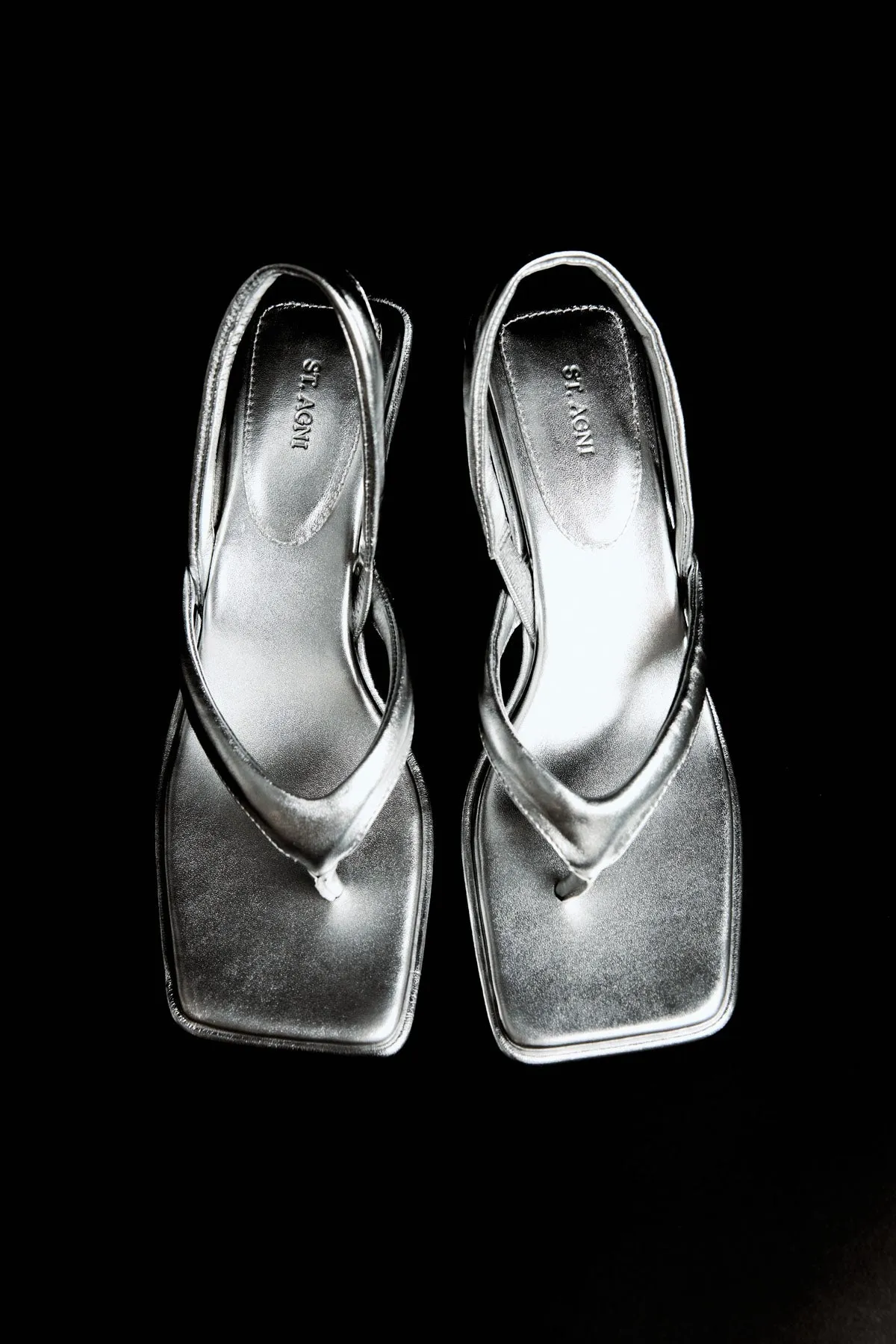 Sling Back Thong Heel - Silver sold by St. Agni product image thumbnail 2
