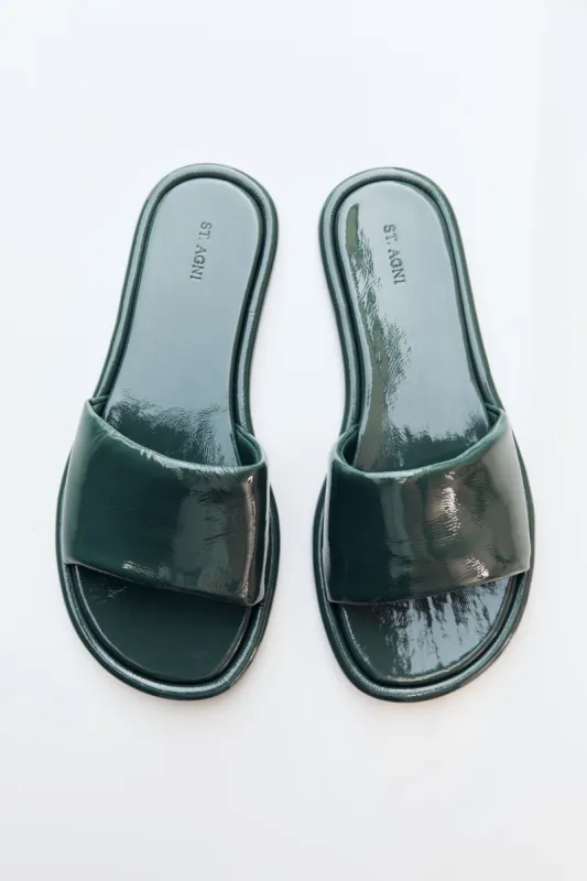 Soft Slipper - Patent Deep Green sold by St. Agni