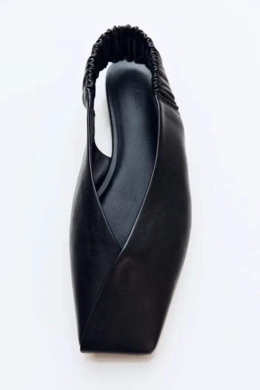 Envelope Sling Back Flat - Black made by St. Agni