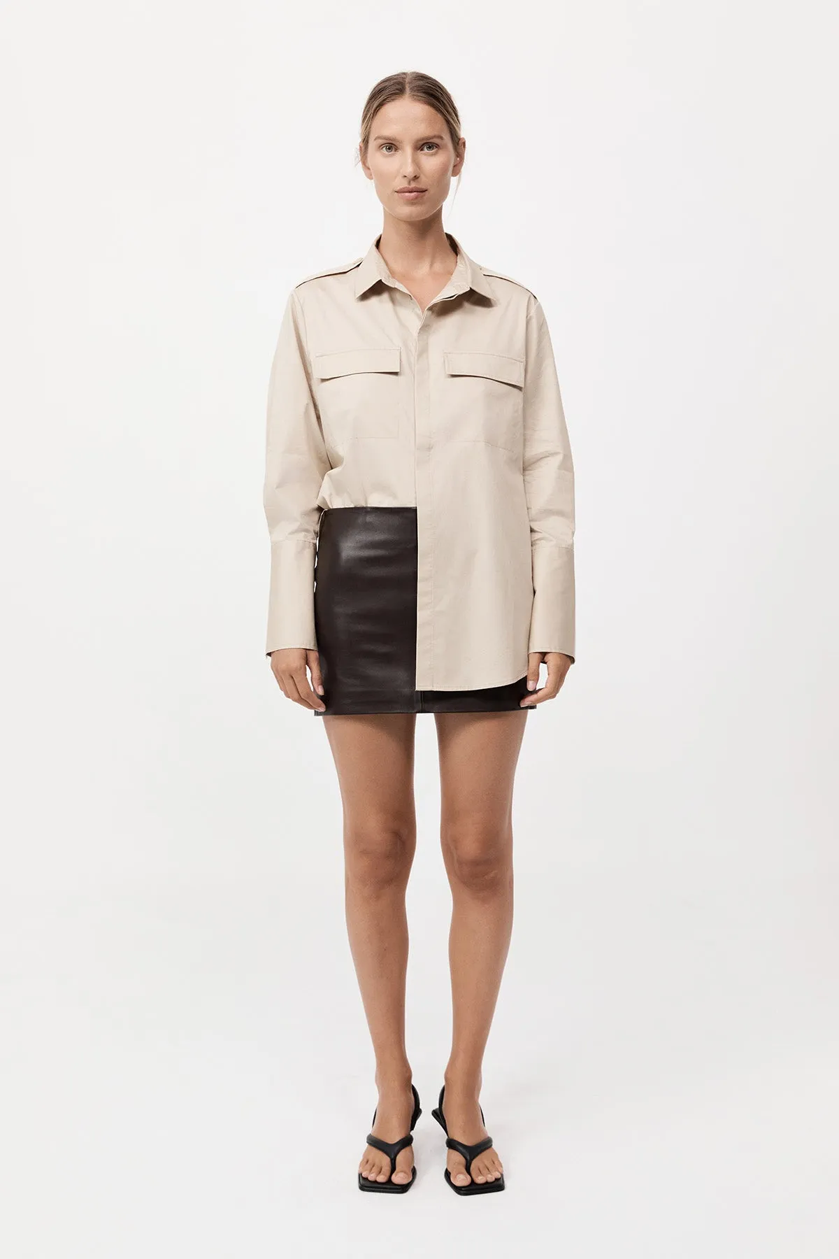 Leather Mini Skirt - Chocolate sold by St. Agni