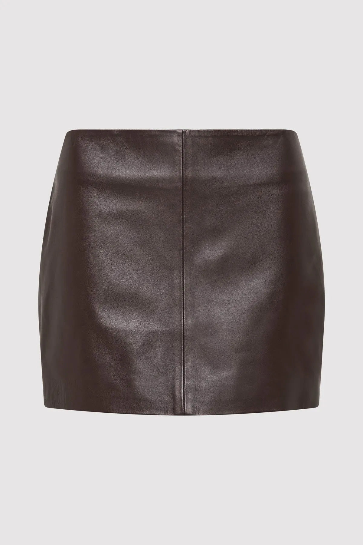 Leather Mini Skirt - Chocolate sold by St. Agni product image thumbnail 4