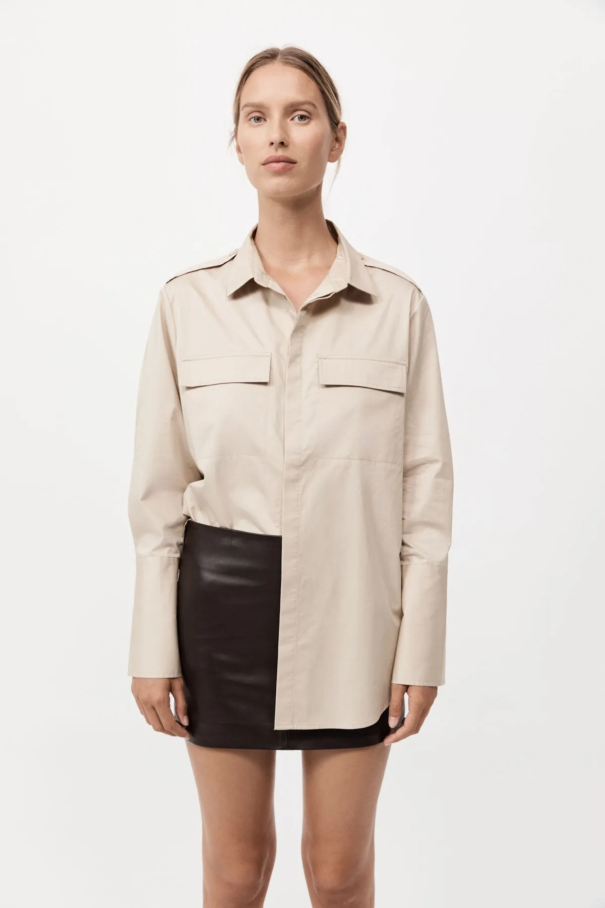 Leather Mini Skirt - Chocolate sold by St. Agni product image thumbnail 2