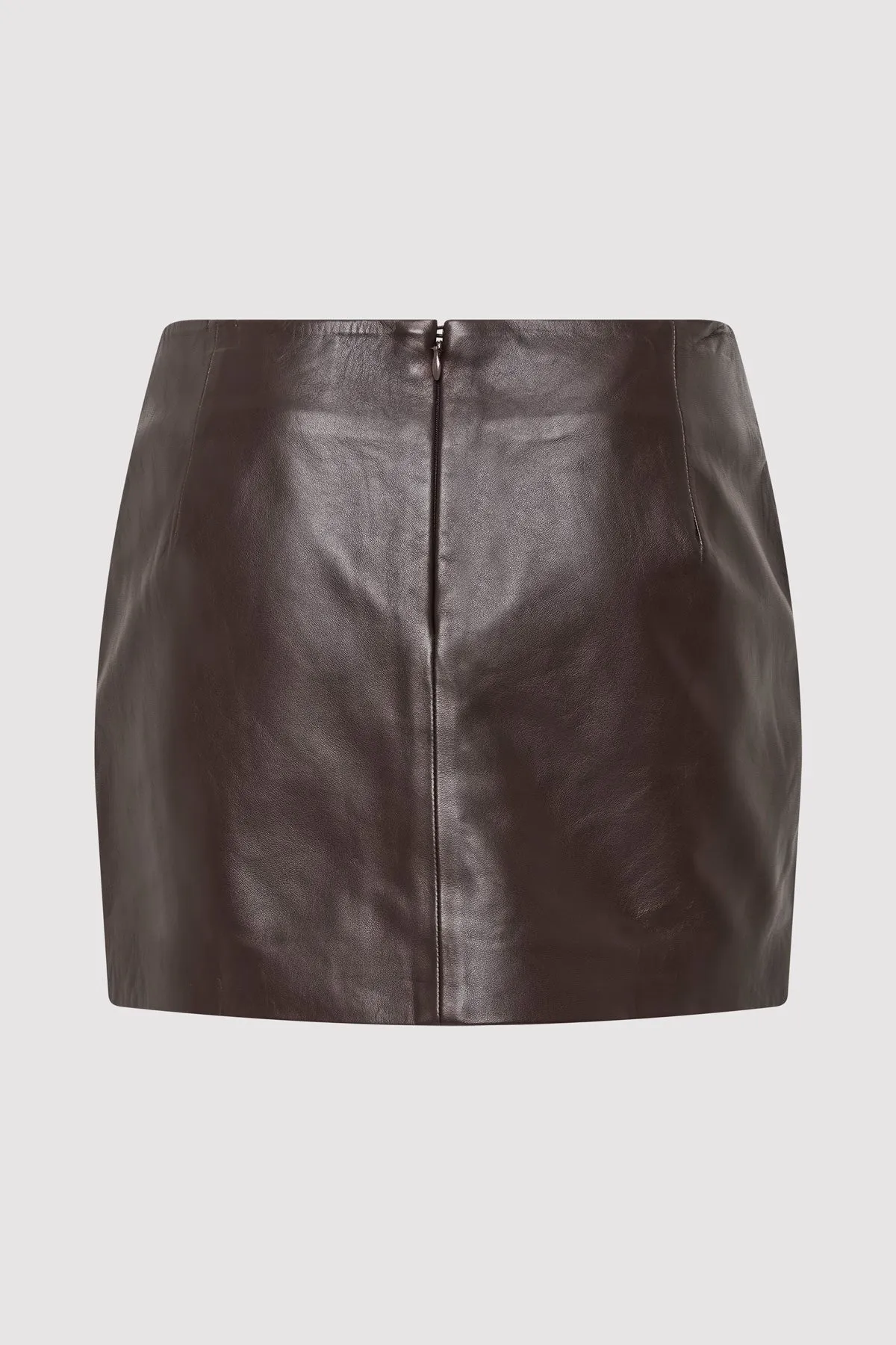 Leather Mini Skirt - Chocolate sold by St. Agni product image thumbnail 5