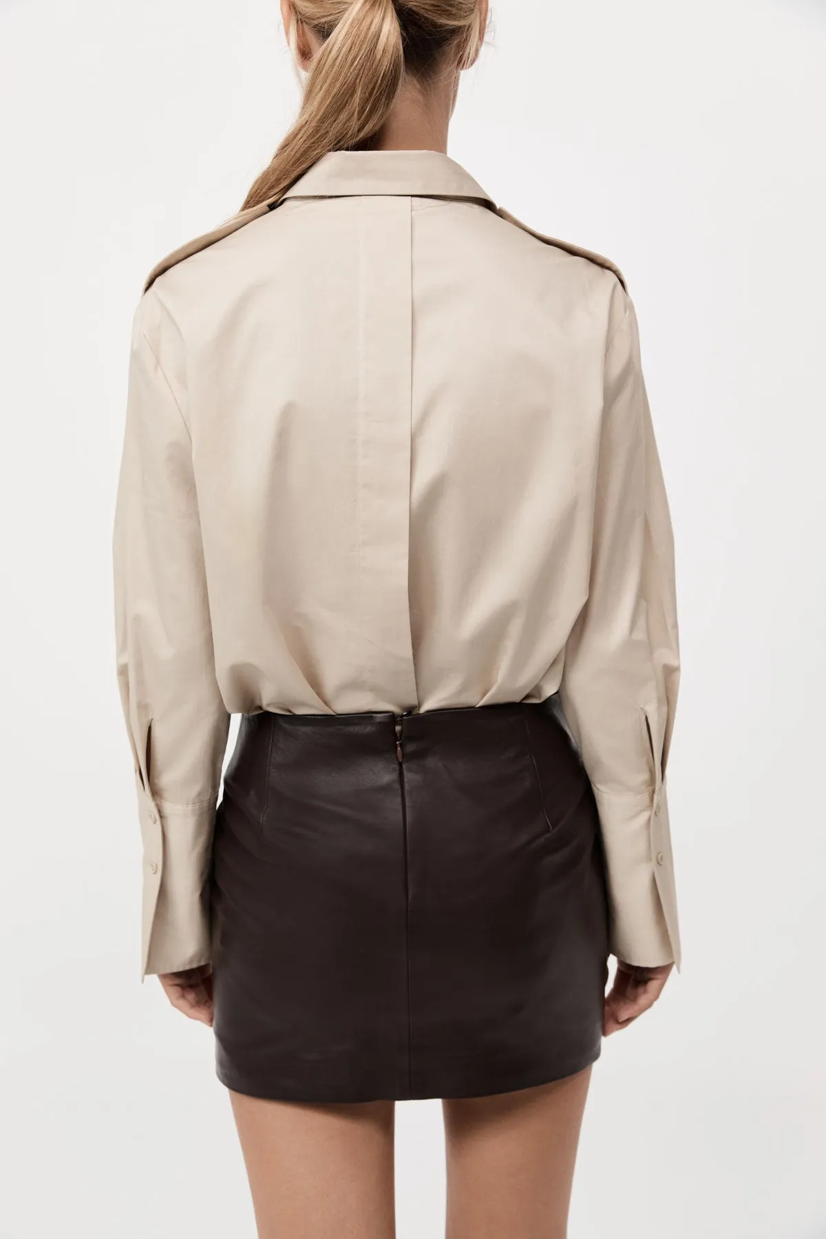 Leather Mini Skirt - Chocolate sold by St. Agni product image thumbnail 3