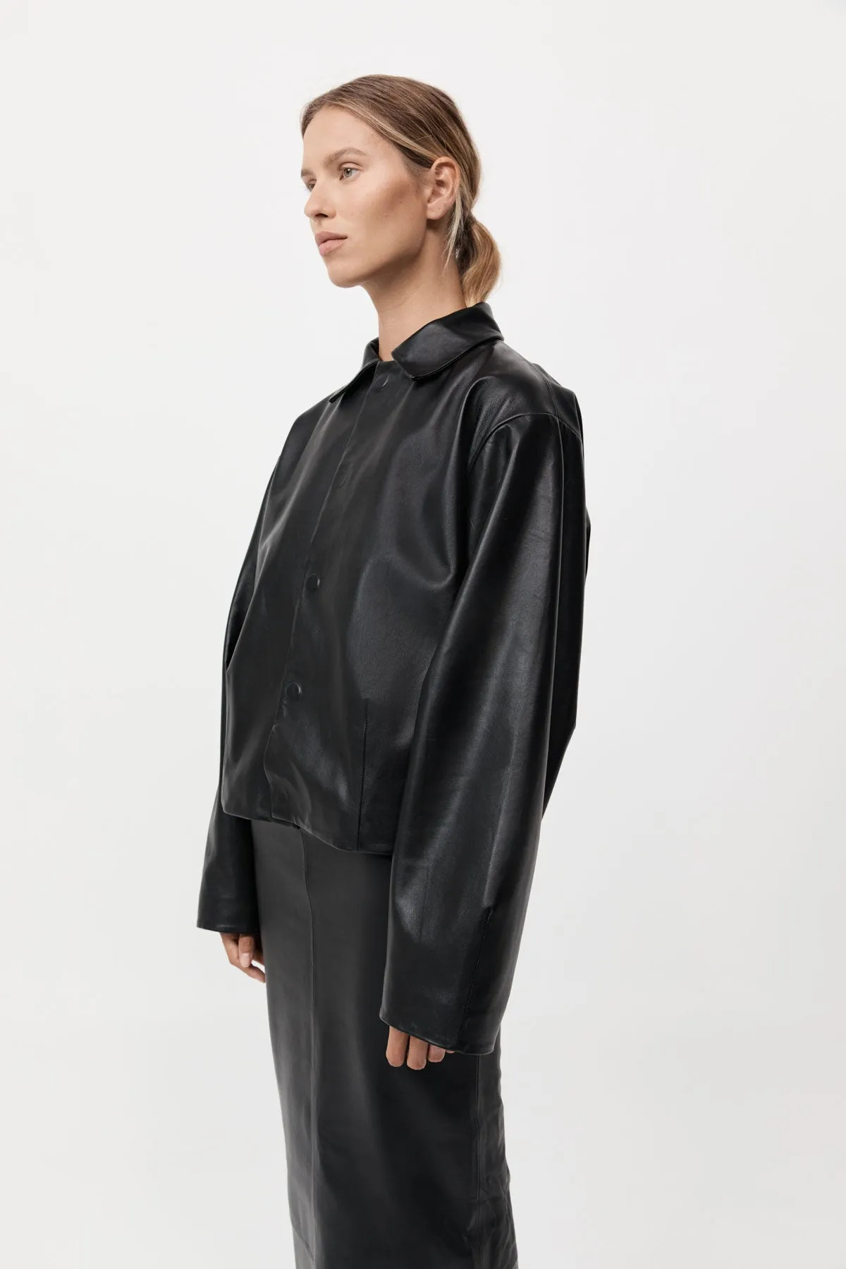 Cocoon Leather Jacket - Black sold by St. Agni product image thumbnail 3