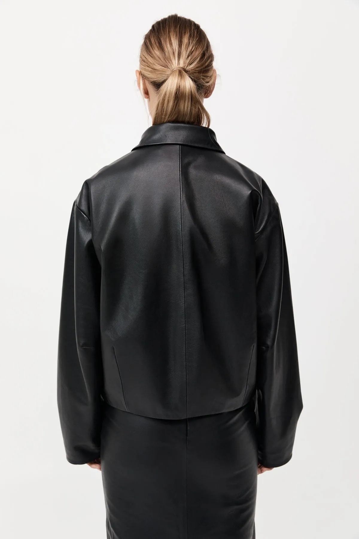Cocoon Leather Jacket - Black sold by St. Agni product image thumbnail 5