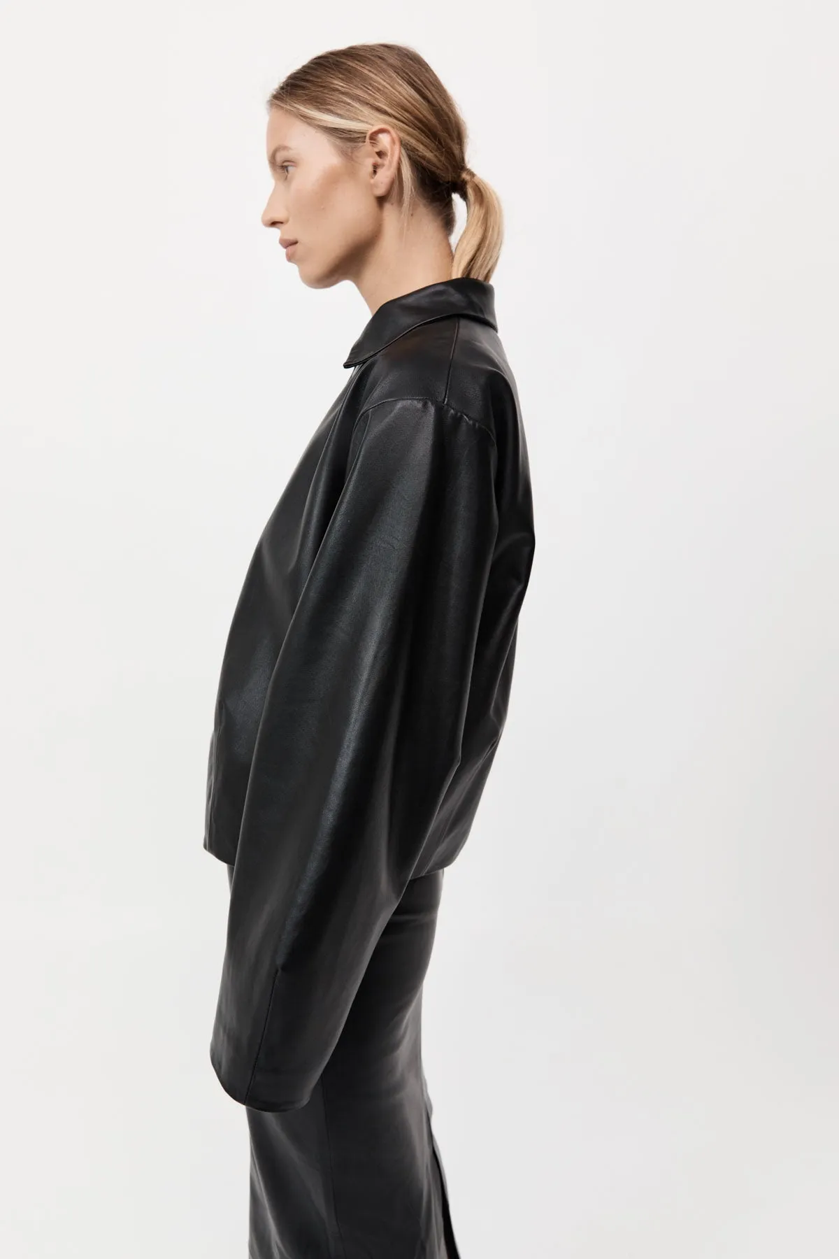 Cocoon Leather Jacket - Black sold by St. Agni product image thumbnail 4