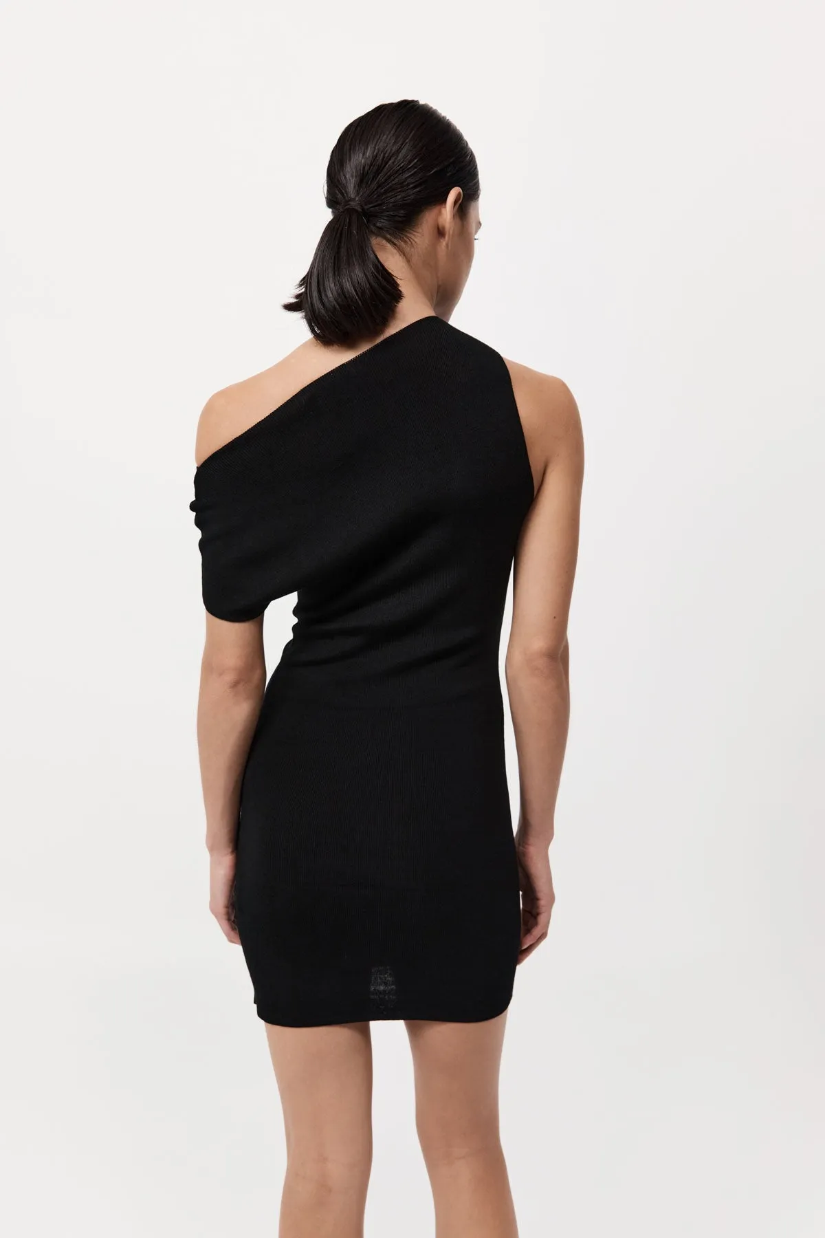 Asymmetric Knit Mini Dress - Black sold by St. Agni product image thumbnail 4