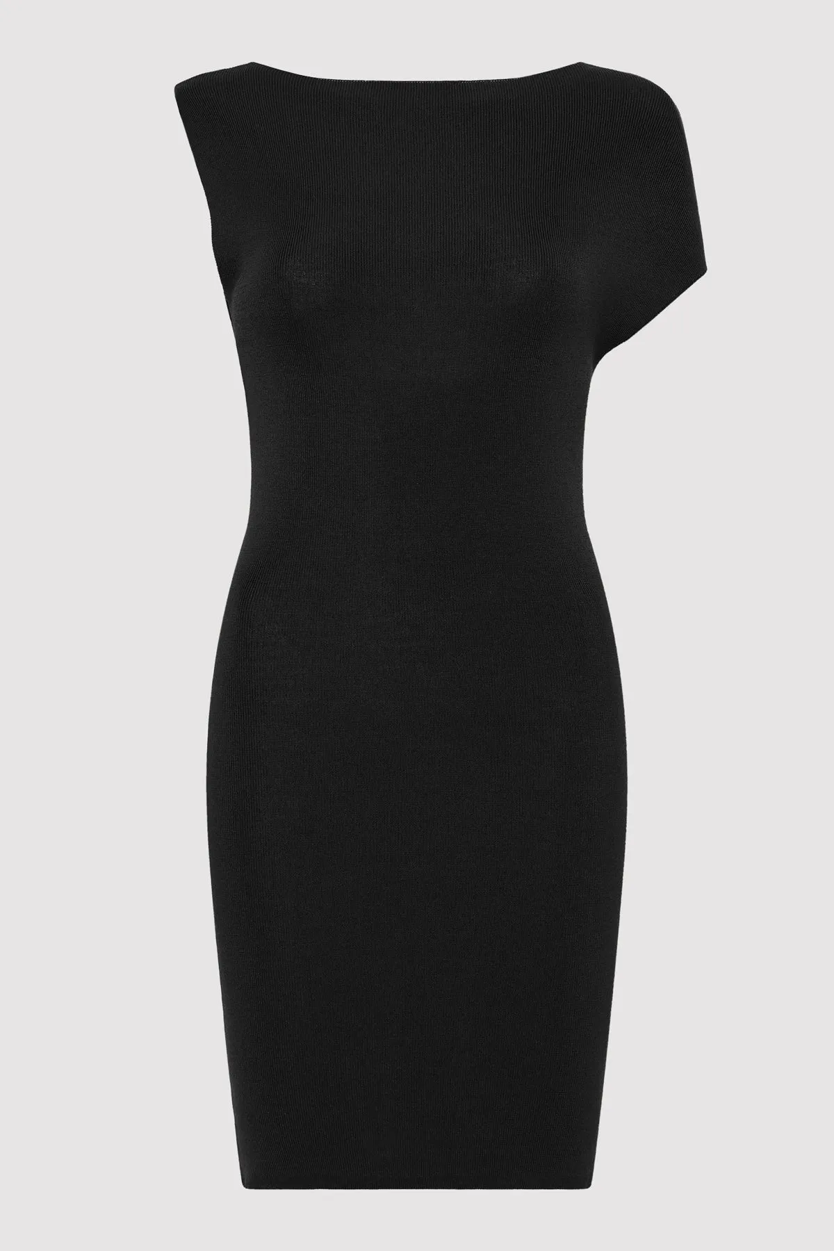 Asymmetric Knit Mini Dress - Black sold by St. Agni product image thumbnail 5