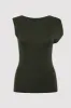 Asymmetric Knit Top - Basil sold by St. Agni
