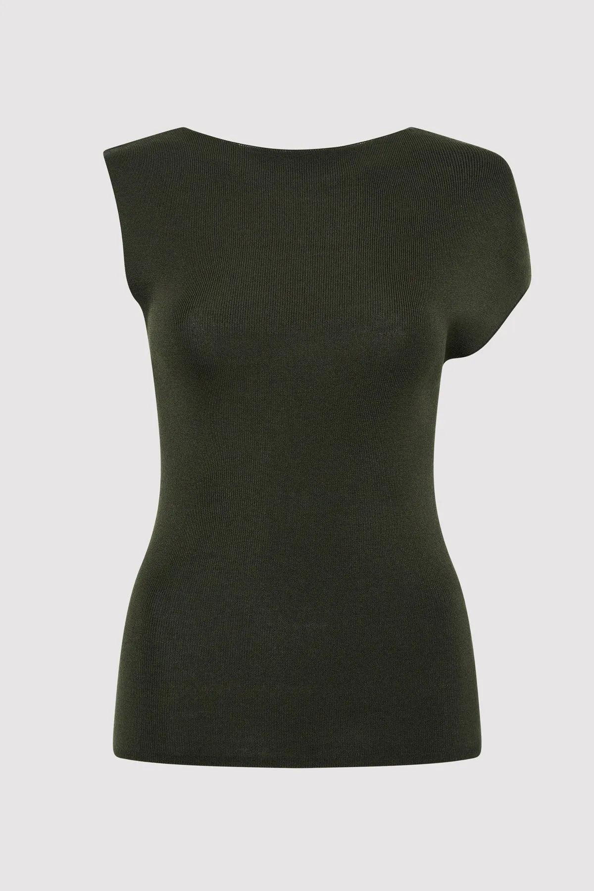 Asymmetric Knit Top - Basil sold by St. Agni product image thumbnail 5