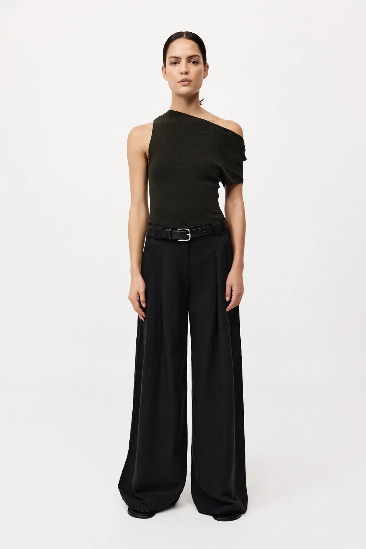 Asymmetric Knit Top - Basil sold by St. Agni product image thumbnail 4