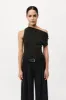 Asymmetric Knit Top - Basil sold by St. Agni