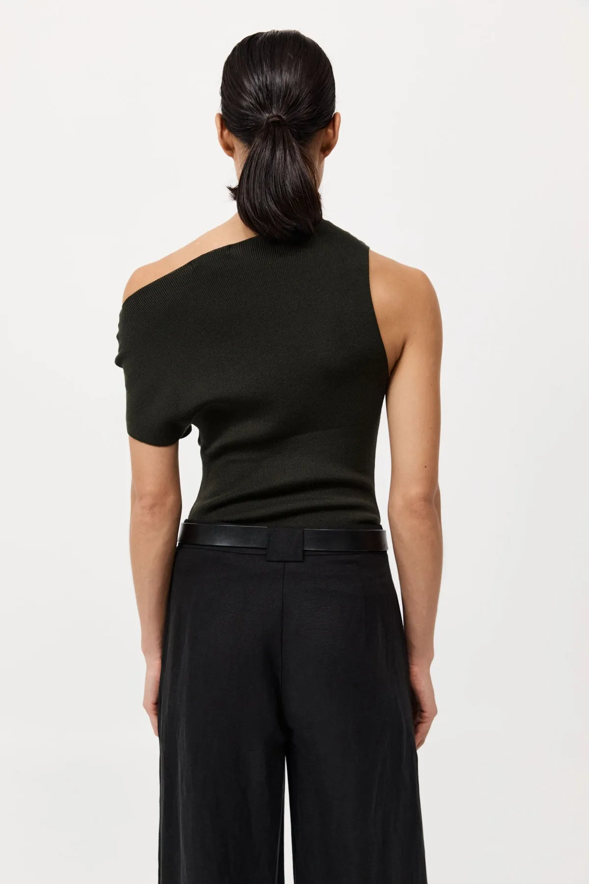 Asymmetric Knit Top - Basil sold by St. Agni product image thumbnail 3