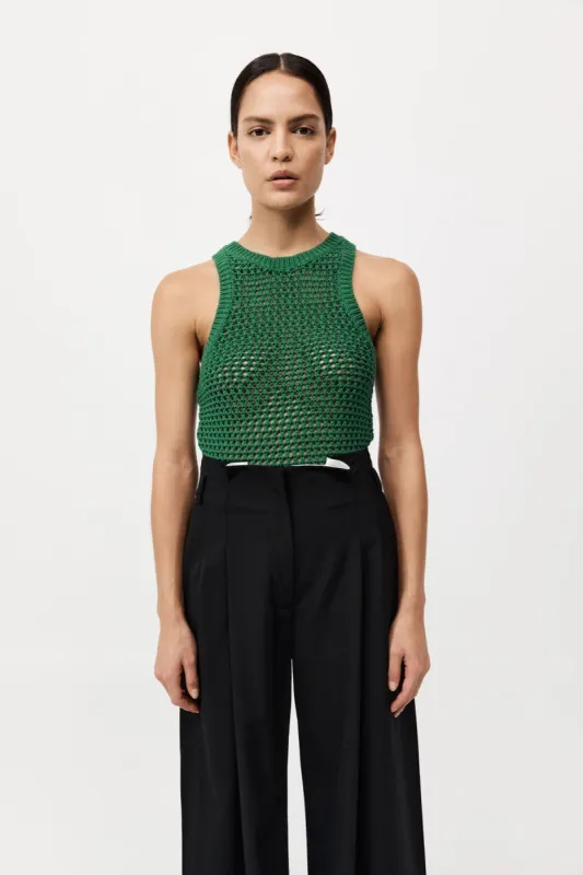 Cotton Crochet Tank - Verde sold by St. Agni