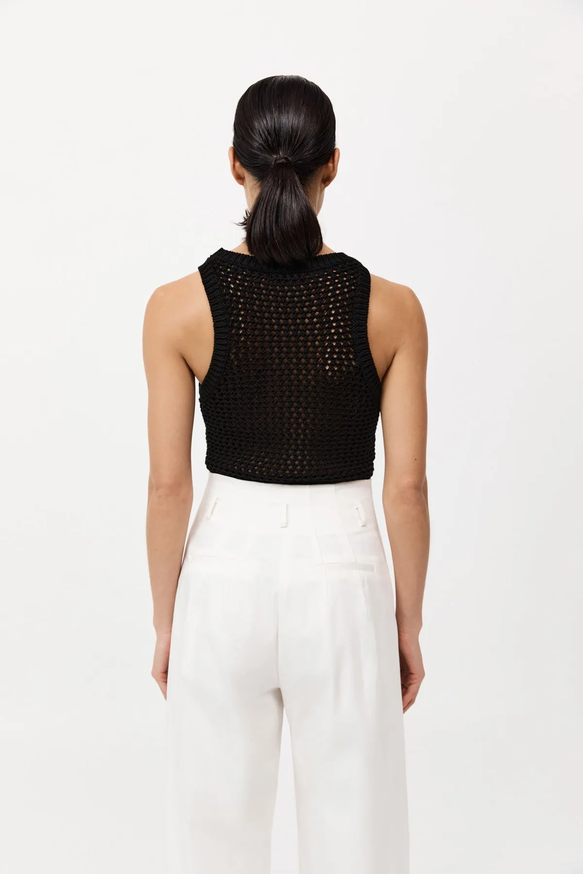 Cotton Crochet Tank - Black sold by St. Agni product image thumbnail 3