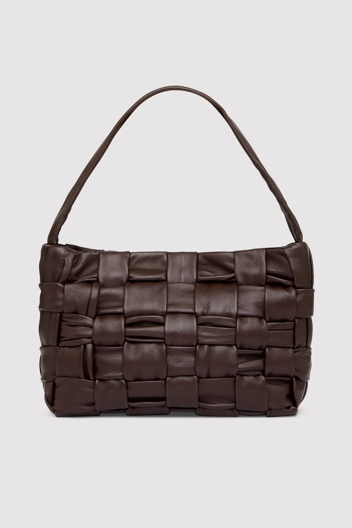 Textured Mini Woven Tote - Chocolate sold by St. Agni product image thumbnail 5