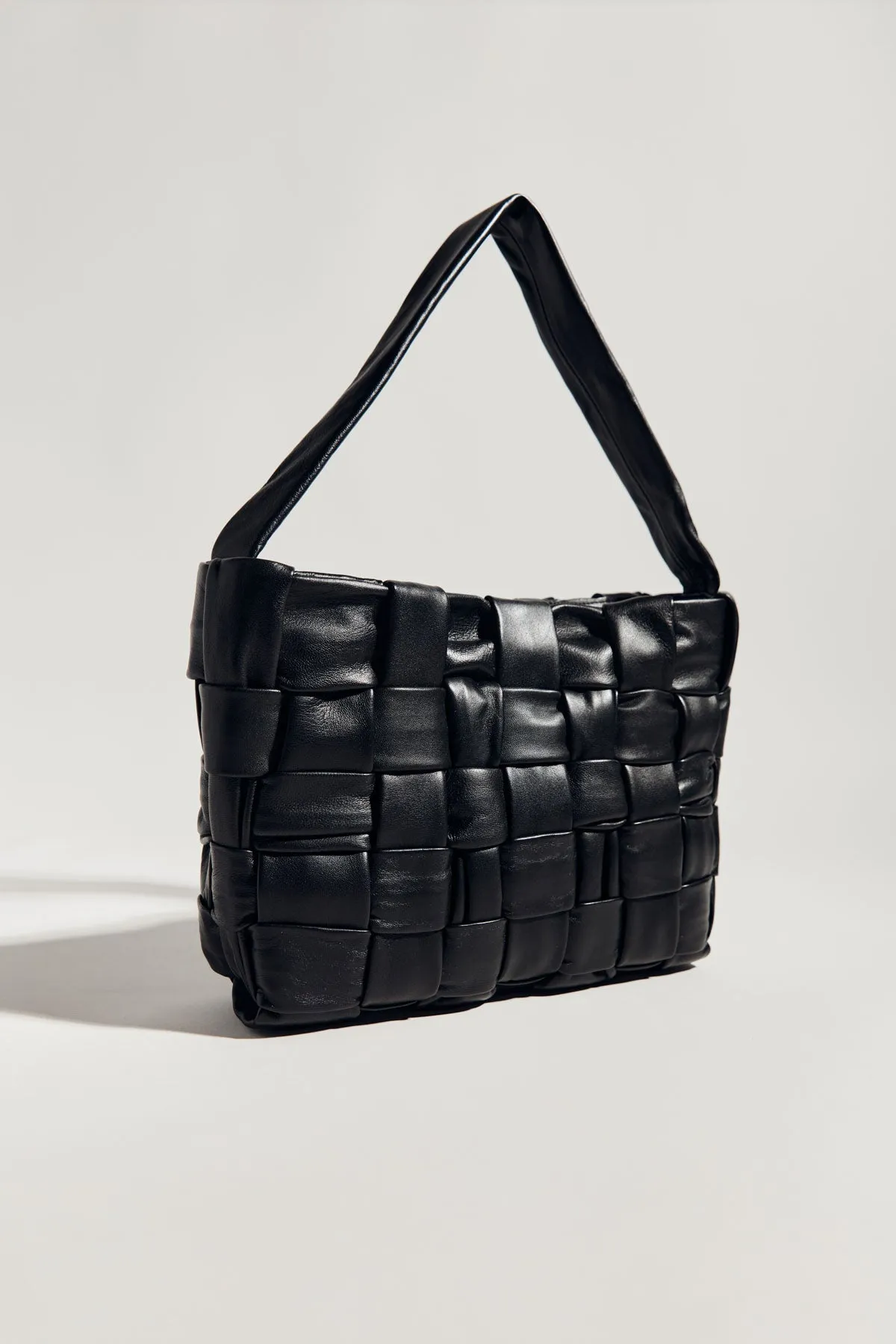 Textured Mini Woven Tote - Black sold by St. Agni