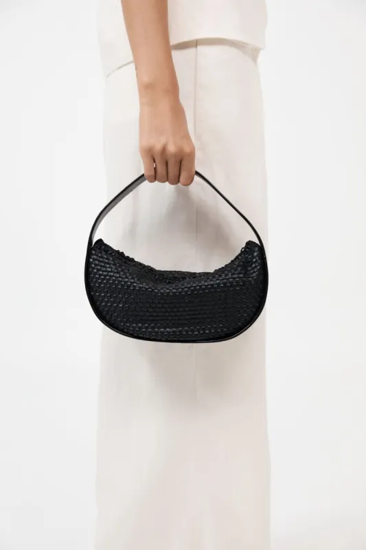 Woven Petit Arc Bag - Black sold by St. Agni