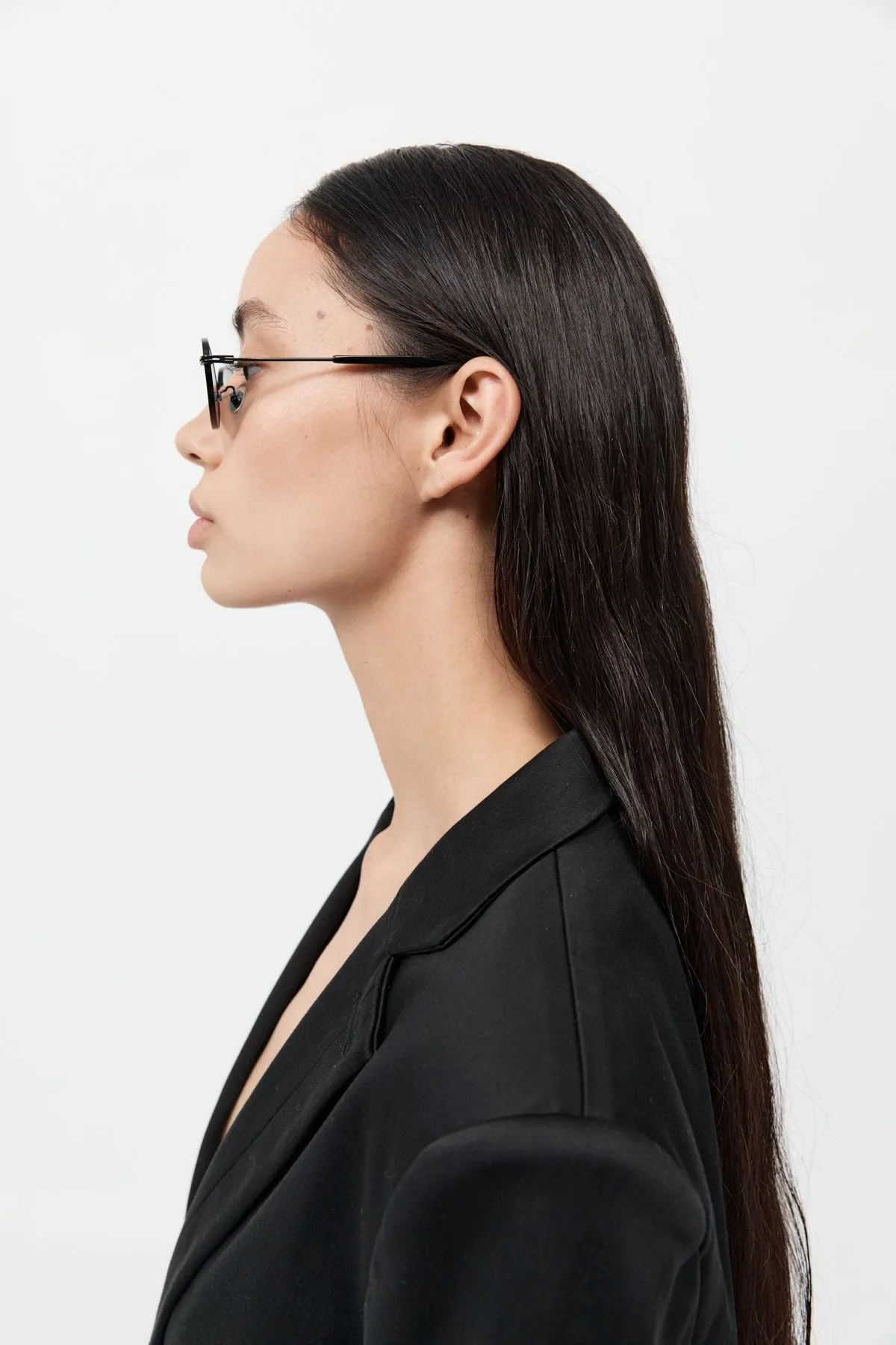 Fine Metal Oval Sunglasses - Black/Grey sold by St. Agni product image thumbnail 3