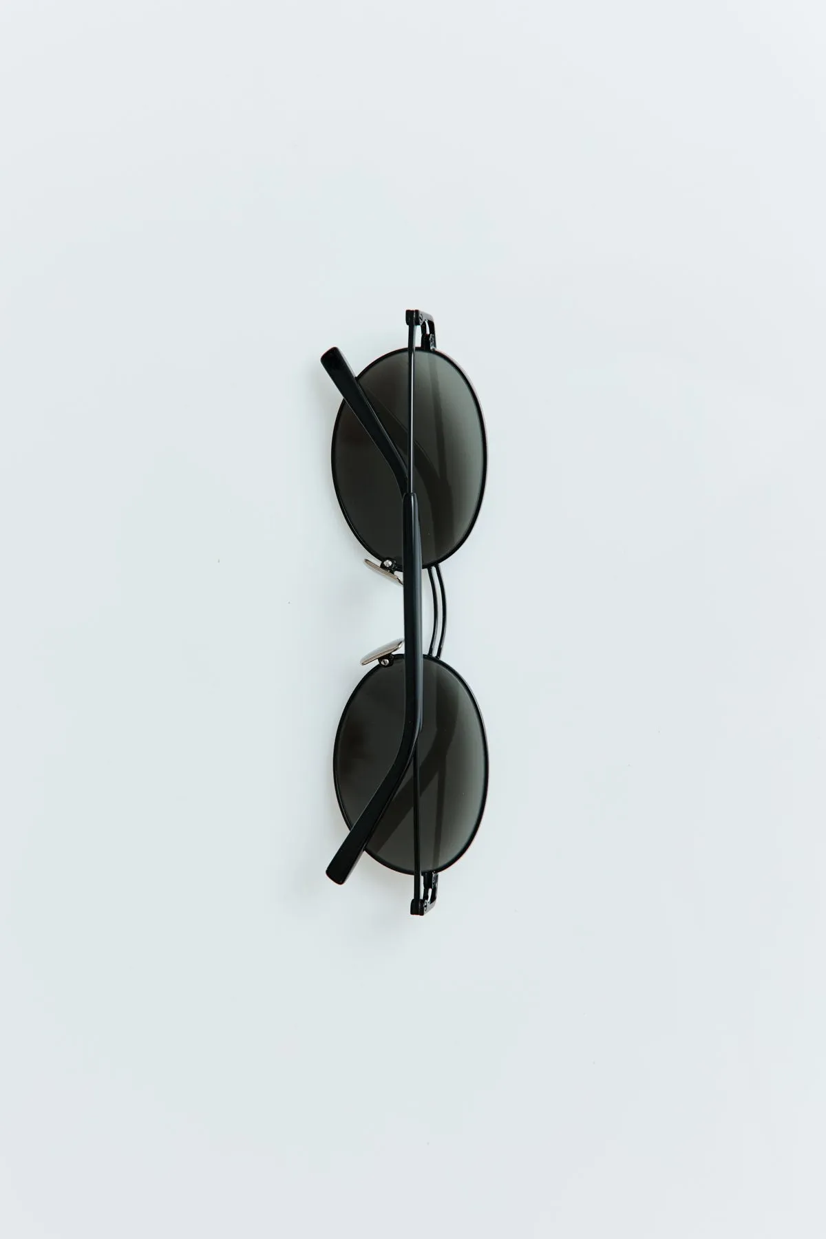 Fine Metal Oval Sunglasses - Black/Grey sold by St. Agni product image thumbnail 5
