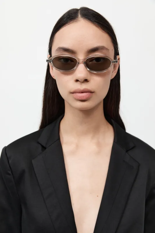 90s Slim Oval Sunglasses - Smoke sold by St. Agni