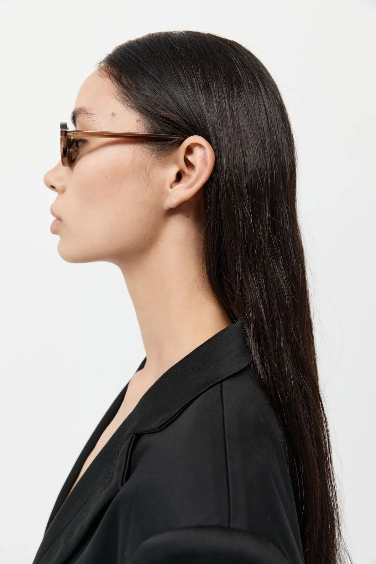 90s Slim Oval Sunglasses - Tortoiseshell sold by St. Agni product image thumbnail 3