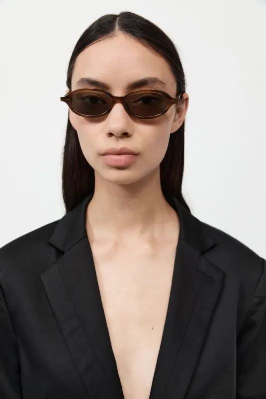 90s Slim Oval Sunglasses - Tortoiseshell sold by St. Agni