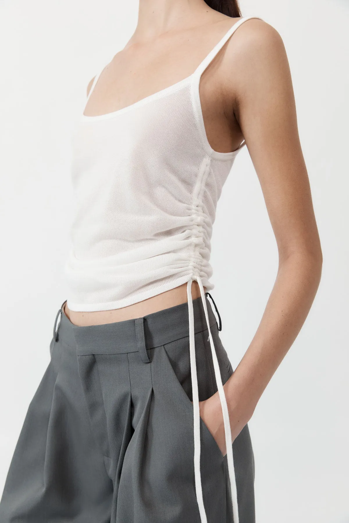 Ruched Tank - White sold by St. Agni product image thumbnail 2