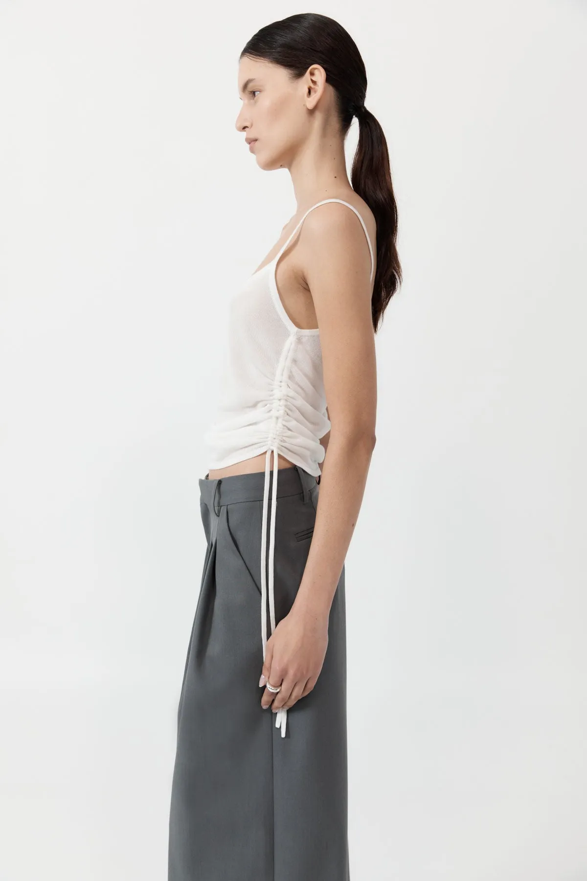 Ruched Tank - White sold by St. Agni product image thumbnail 3