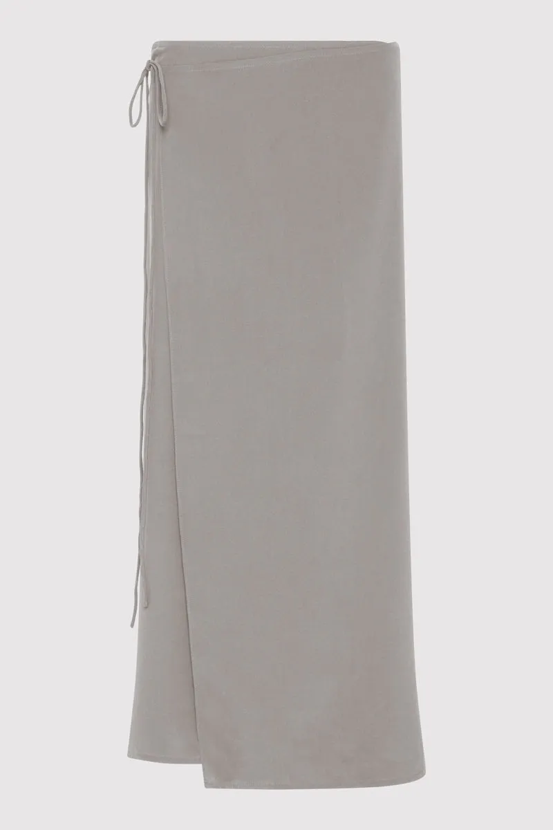 Silk Wrap Tie Skirt - Slate Grey sold by St. Agni product image thumbnail 5
