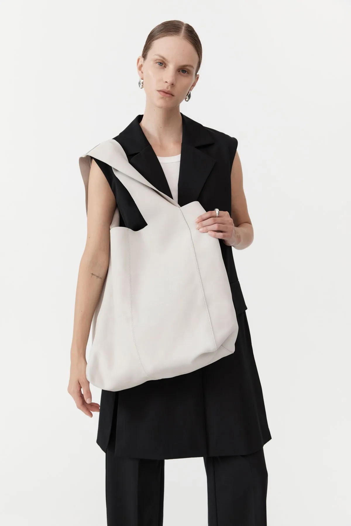 Suede Soft Tote - Cool White sold by St. Agni product image thumbnail 2