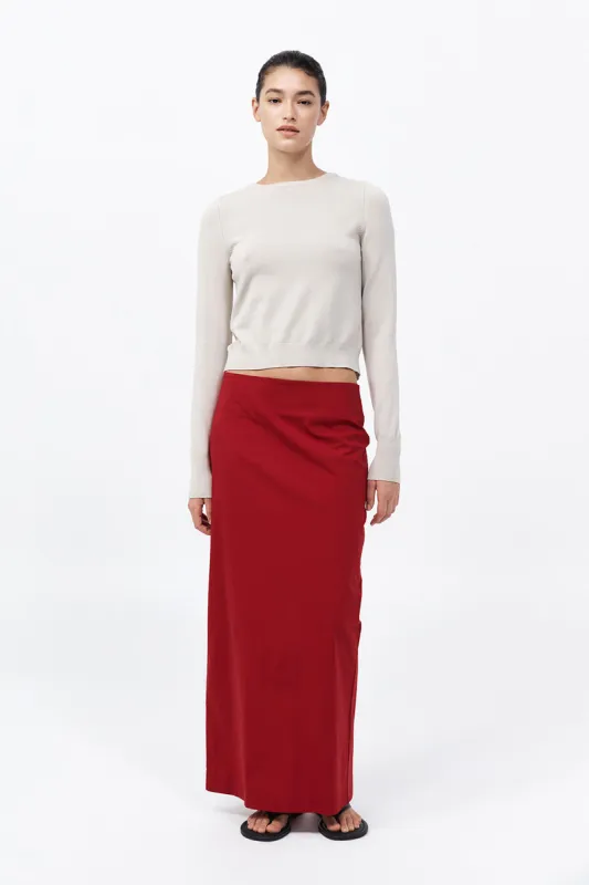 Minimal Column Skirt - Rosso sold by St. Agni