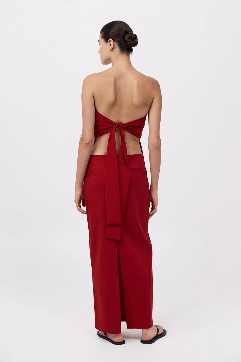 Strapless Tie Back Top - Rosso sold by St. Agni product image thumbnail 3