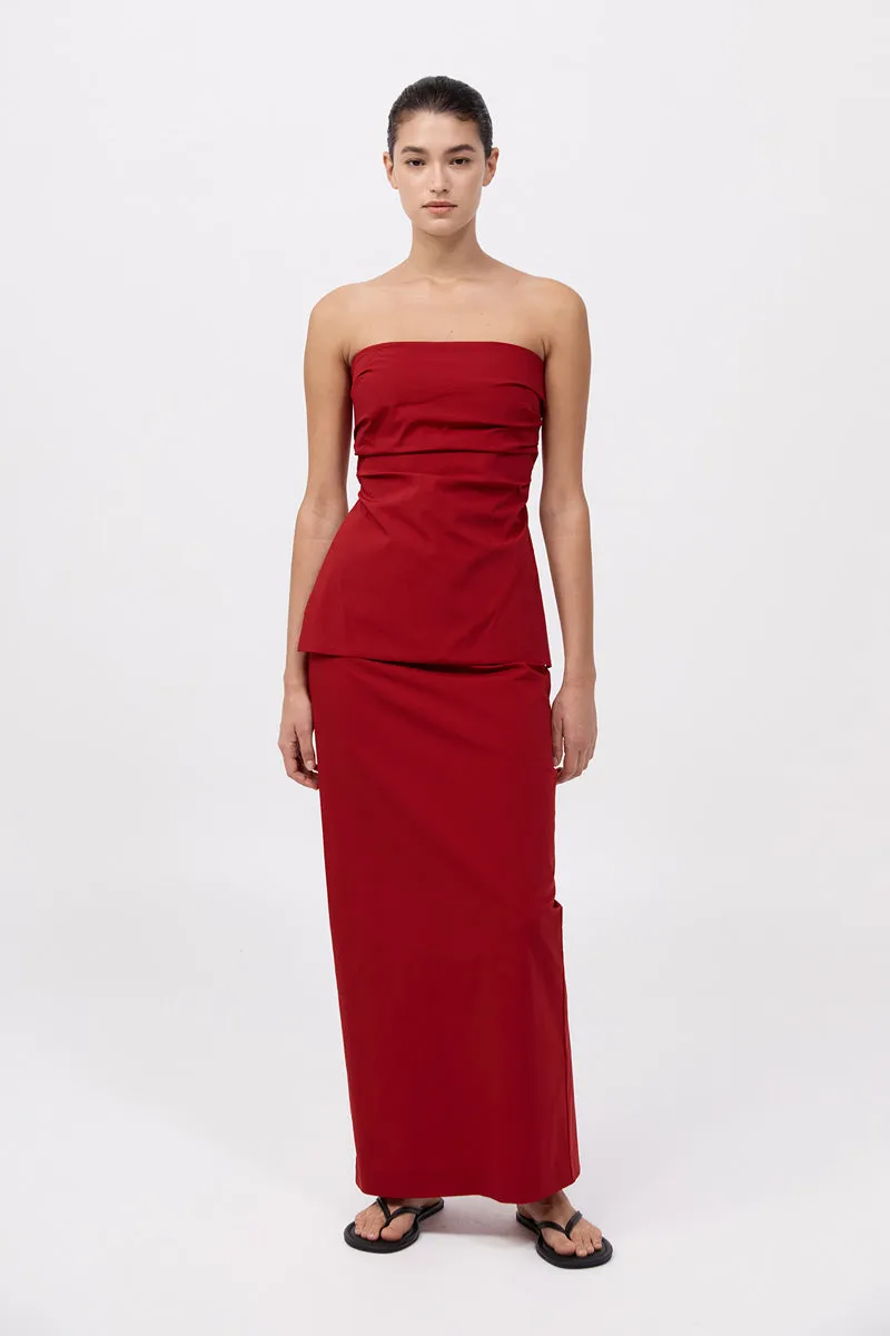 Strapless Tie Back Top - Rosso sold by St. Agni