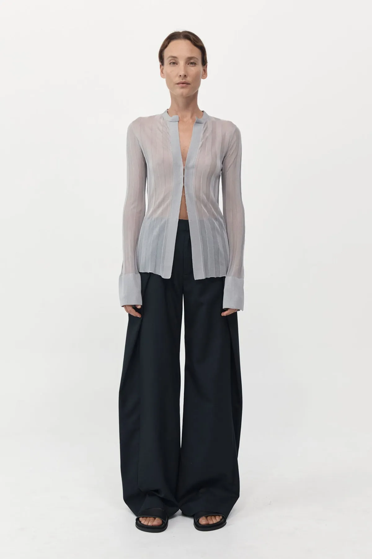 Fine Pleat Knit Shirt - Silver sold by St. Agni product image thumbnail 2