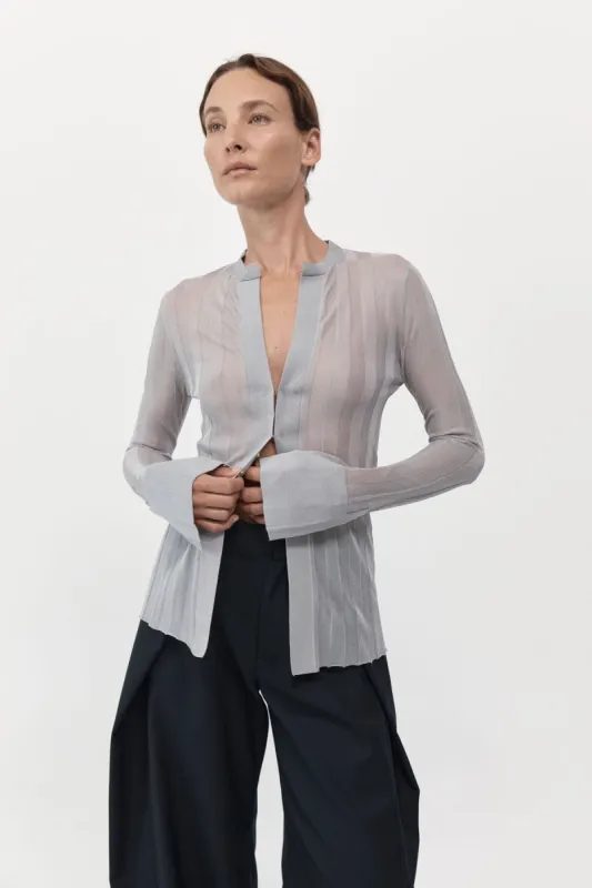 Fine Pleat Knit Shirt - Silver made by St. Agni