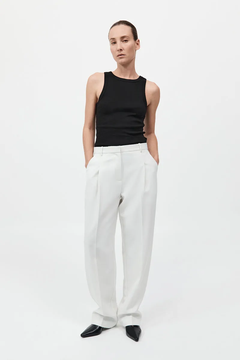 Tailored Pleat Pant - White sold by St. Agni