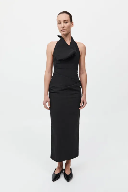 Structural Tie Dress - Black sold by St. Agni