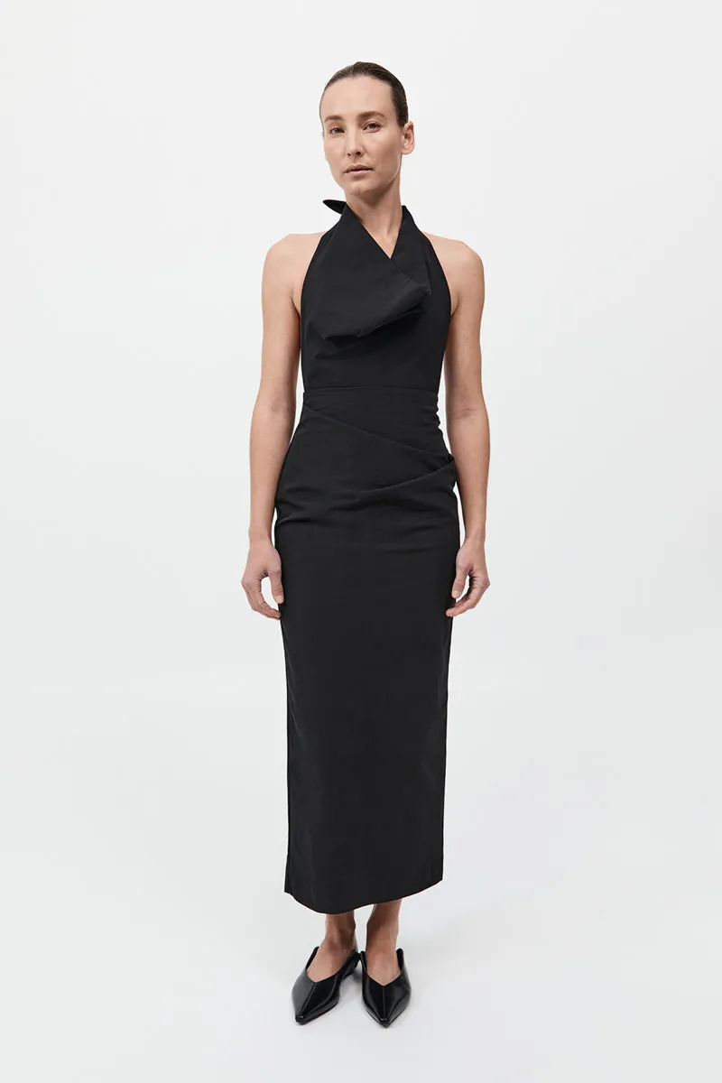 Structural Tie Dress - Black sold by St. Agni
