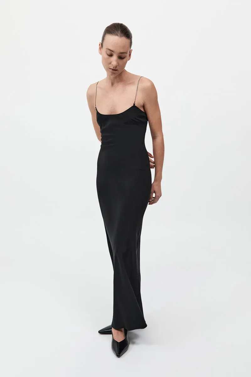 Fine Chain Silk Slip Dress - Black sold by St. Agni product image thumbnail 4