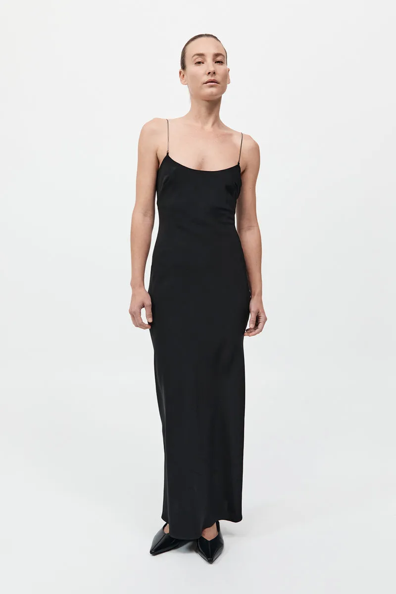 Fine Chain Silk Slip Dress - Black sold by St. Agni