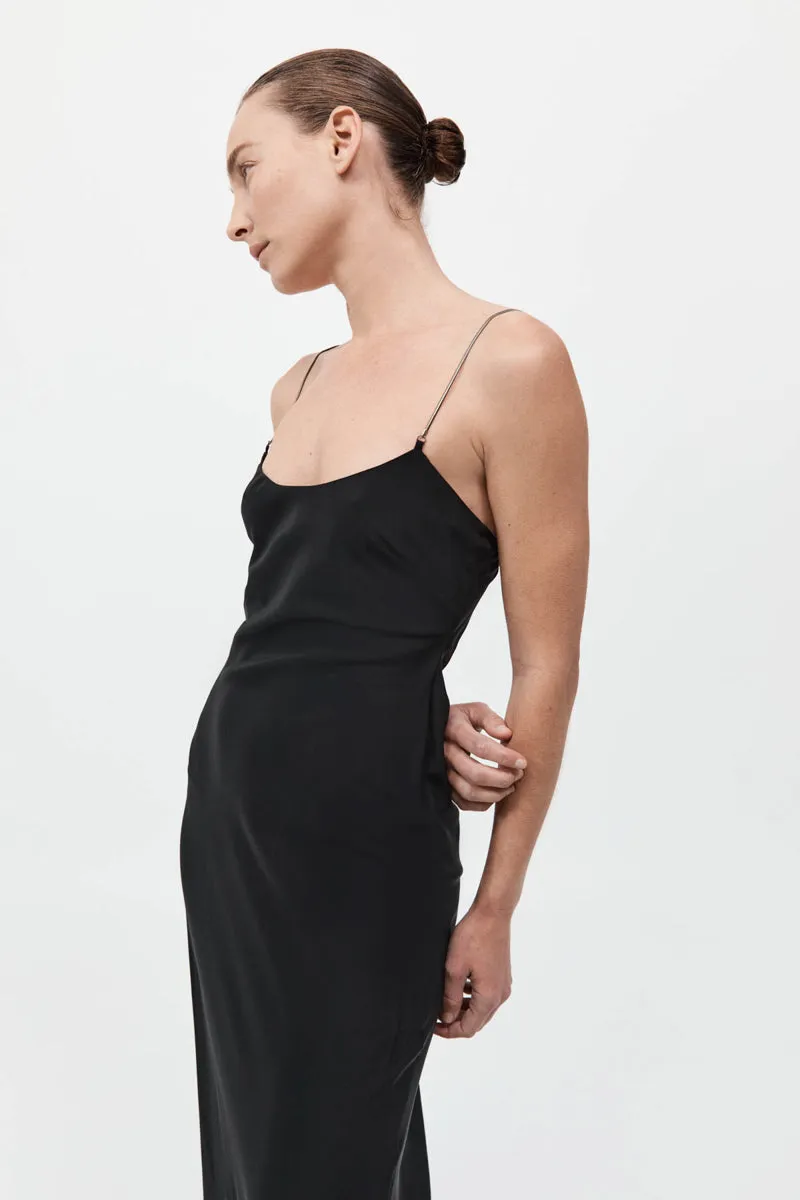 Fine Chain Silk Slip Dress - Black sold by St. Agni product image thumbnail 2