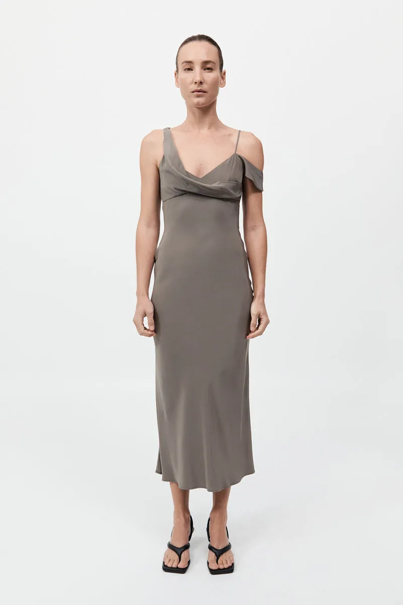 Silk Drape Dress - Slate sold by St. Agni